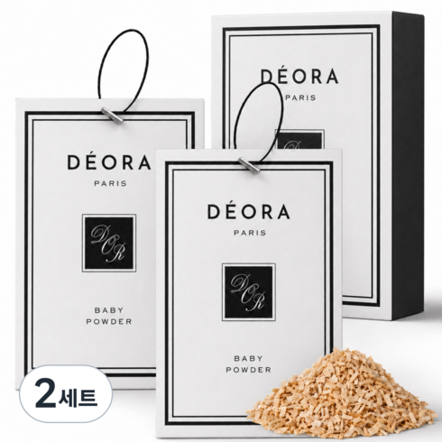 데오라 샤쉐 차량용 방향제, 베이비 파우더, 2세트