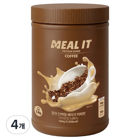 밀잇 식단관리 대용량 쉐이크 커피맛, 560g, 4개