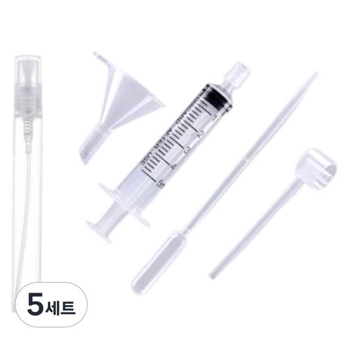 향수 공병 5ml 소분 도구 4종 세트, 5세트, 반투명