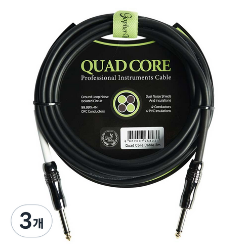 고퍼우드 Quad core cable 어쿠스틱 베이스 기타 전용 케이블, 3개