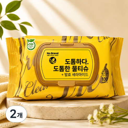 노브랜드 도톰한 100매 물티슈, 305g, 2개