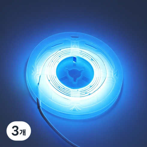 원그리드 USB COB LED 스트립 5m 잘라쓰는 줄조명 밝기조절, 3개, 아이스블루