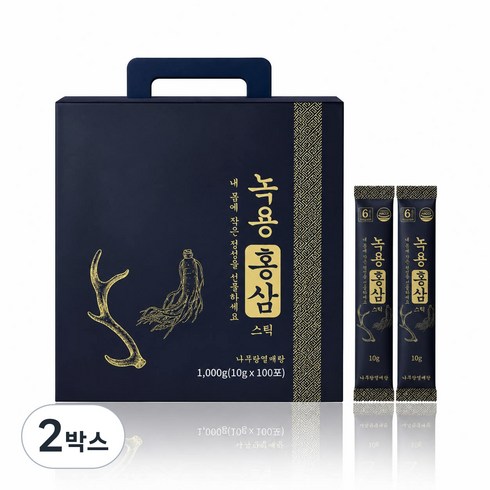 나무랑열매랑 녹용홍삼스틱, 100회분, 2박스
