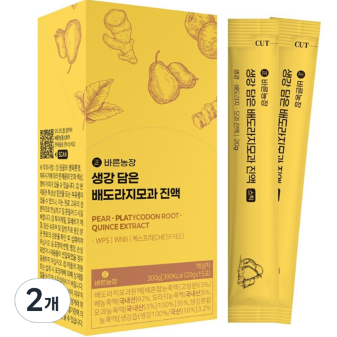 목이 너무 힘들고 불편할때 국내산 100% 배도라지즙 바른농장 유산균7종 함유, 2박스, 300g
