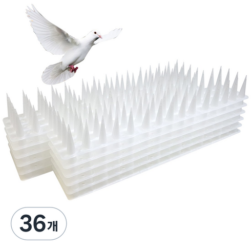 비둘기퇴치 버드스파이크, 6x30cm 화이트, 36개