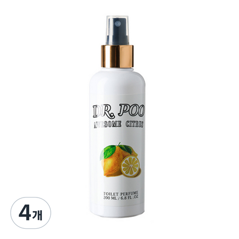 닥터푸 토일렛퍼퓸 화장실 탈취제 화장실 방향제, 200ml, 4개, 어썸시트러스