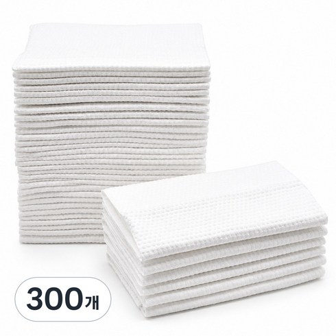 뜨리고 일회용 수건 페이스 미용실 등산 헬스 목욕 타올, 300개, 화이트