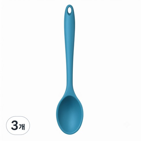 히어블 실리콘 요리용 숟가락, 3개, 다크블루