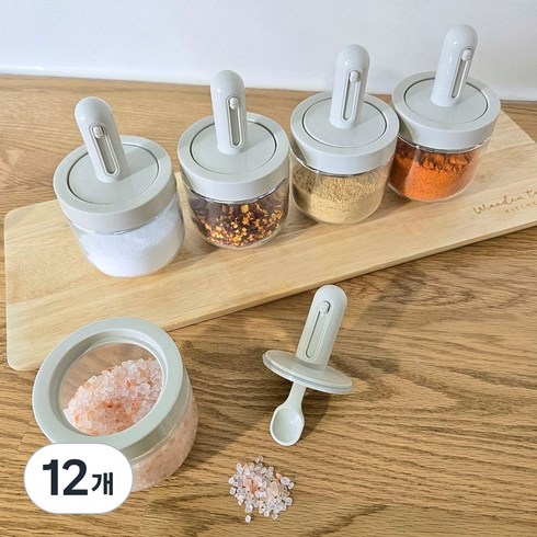 마치홈 유리 스푼 양념병 조미료통, 12개, 300ml