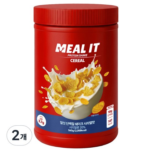 밀잇 식단관리 단백질 쉐이크 시리얼맛, 2개, 560g