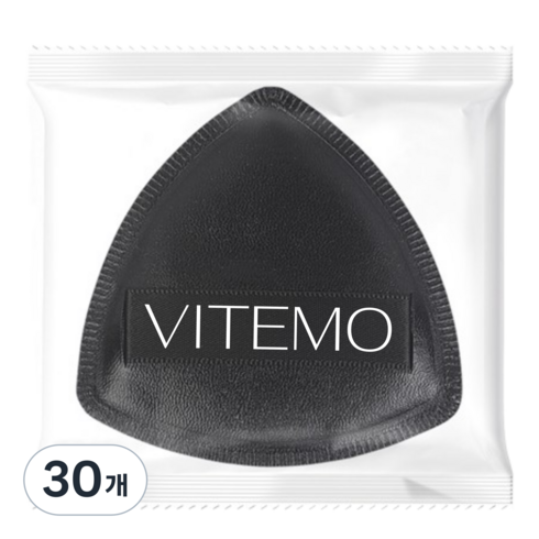 VITEMO 소프트 밀착 개별포장 에어쿠션 퍼프 파운데이션, 30개, 블랙