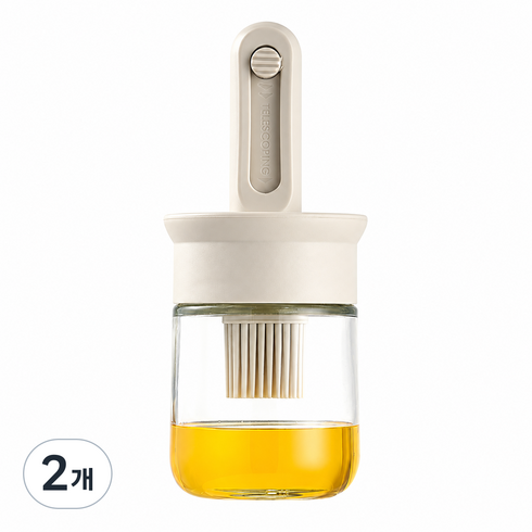 귀월미 실리콘 브러시 오일병 주방 필수템 오일 브러시 일체형 오일병, 2개, 150ml