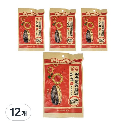 챠챠 해바라기씨 스파이시향, 60g, 12개