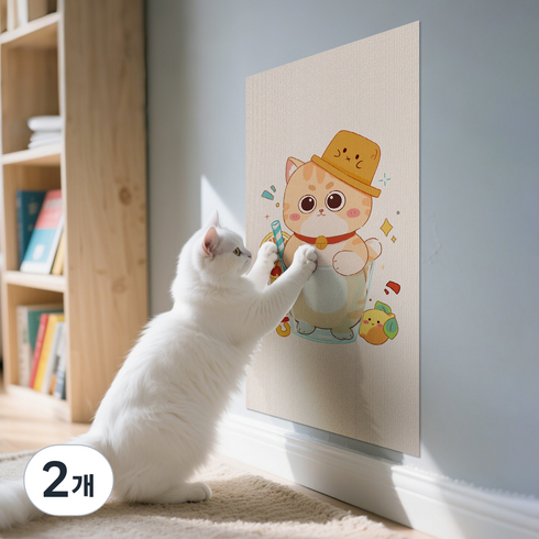 Jeernare 도톰한 부착식 고양이 스크래쳐 겸용 카페트 부착식, 2개, 간식 고양이