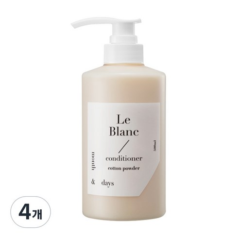 먼스앤데이즈 헤어 린스 퍼퓸 컨디셔너 베이비파우더향, 4개, 500ml