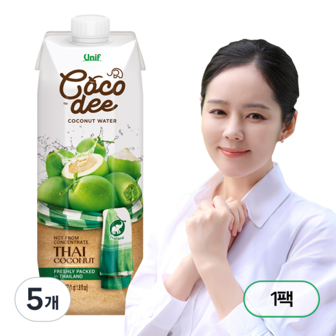 유니프 코코디 코코넛워터, 1L, 5개