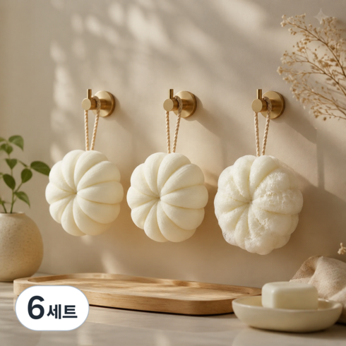 대왕샤워볼 바디샤워볼 3종세트 거품풍성 저자극 부드러운 샤워타올, 6세트, 3개입, 화이트 타입: 화이트+화이트+화이트