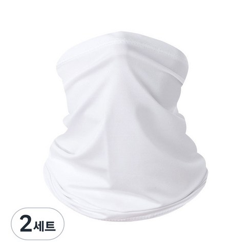 쿨 자외선 미세먼지 차단 목토시 스포츠 마스크 쿨링 버프, 2세트, 화이트