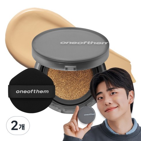 원오브뎀 드뗑 커버 쿠션 남자 파운데이션 내추럴 SPF+ PA++++ 12g, 001호 내추럴, 2개