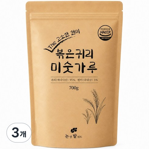 논앤밭위드 the 고소한 볶은귀리 미숫가루, 700g, 3개