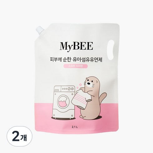 마이비 피부에순한 유아섬유유연제 스위트터치향 리필, 2개, 2.1L