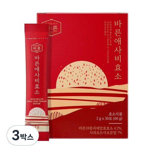 바른 애사비효소 애플사이다비기너 브로멜라인, 3박스