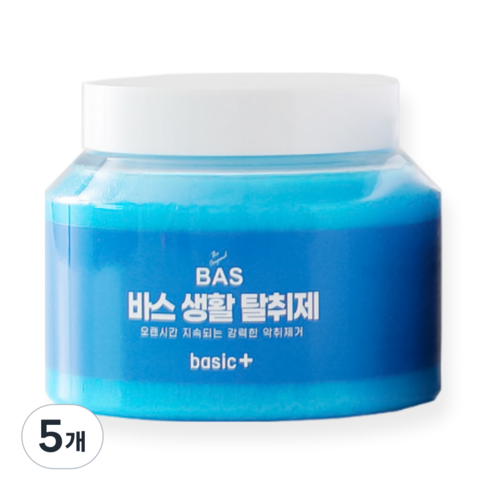 BAS 바스 초강력 생활 실내 탈취제 고체타입 베이직 플러스, 5개, 350g
