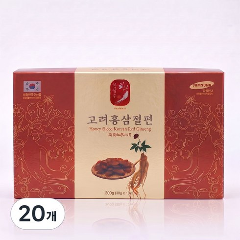 한삼수 고려홍삼절편 국내산 홍삼, 20개, 20g