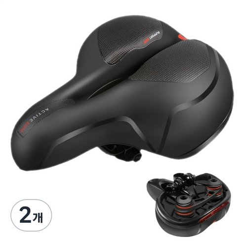 자전거안장 쿠션안장 MTB 편안한안장, 블랙, 2개
