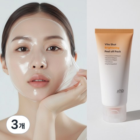 뜯어내는 기미팩 비타샷 랩핑 마스크팩 미백 주름개선 이중기능성 기미팩 에이티오 공식판매처, 3개, 1개입