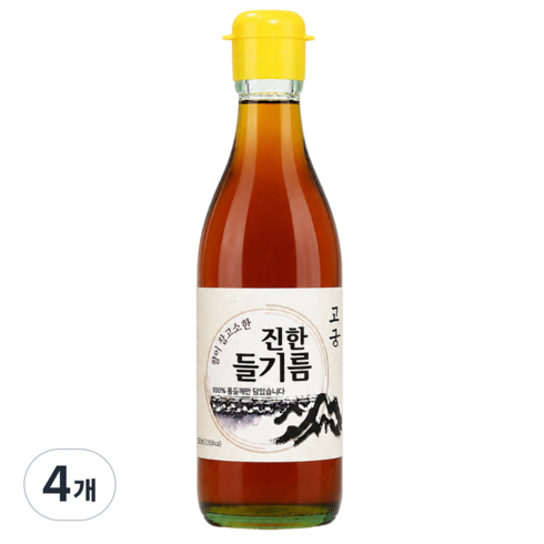 고궁전통압착 100% 통들깨 들기름350ml, 350ml, 4개