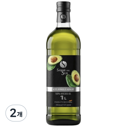사보르델수르 아보카도오일 대용량 스페인산 산도0.1, 2개, 1L