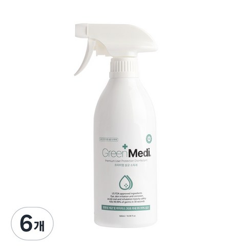 그린메디 고수준 뿌리는 살균소독제, 6개, 500ml