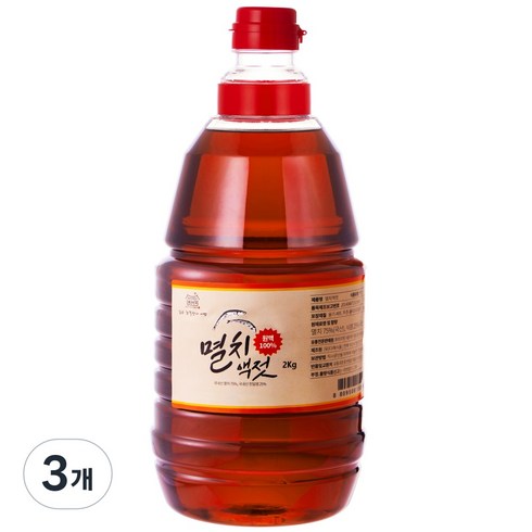 최아미 토굴숙성 원액 100% 프리미엄 국산 멸치액젓, 2L, 3개