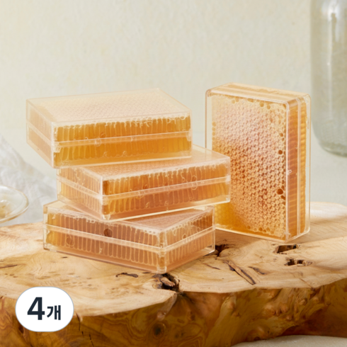하비비 벌집꿀 벌꿀집 허니콤 천연벌집꿀 밀랍 벌집, 4개, 500g