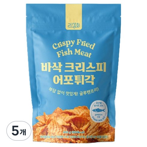 리상회 바삭 크리스피 어포튀각 글루텐 프리 꾸이꾸이 맥주안주, 5개, 100g