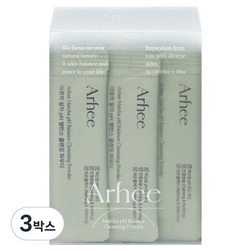 아르히 말차 효소 세안제 PH 밸런스 엔자임 클렌징 파우더, 30g, 3박스