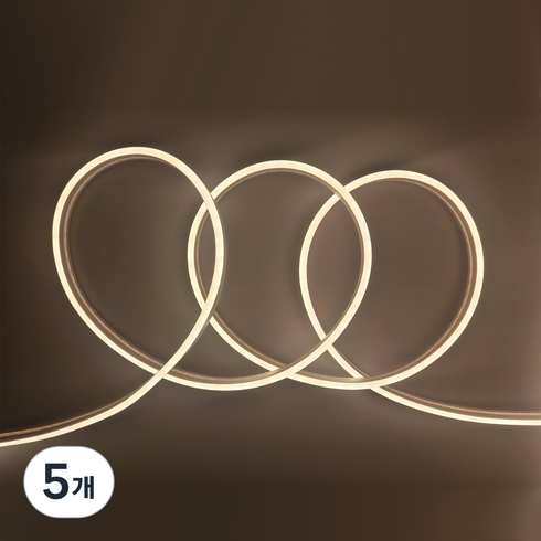 원그리드 USB 네온플렉스 LED 스트립 5m 잘라쓰는 줄조명 네온사인, 5개, 전구색