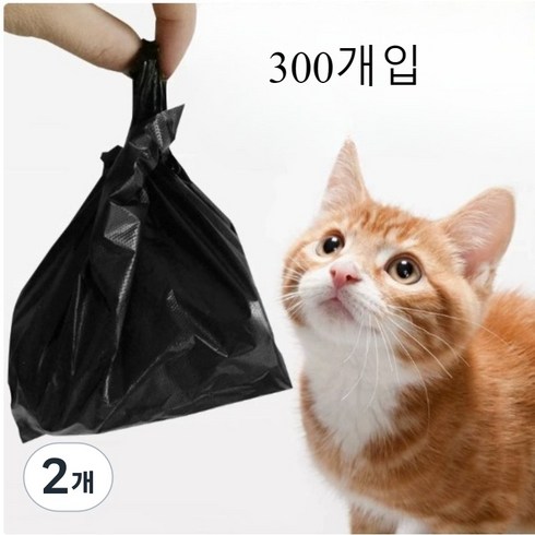 반려동물 풉백 리필형 배변봉투 블랙, 2개, 300개입