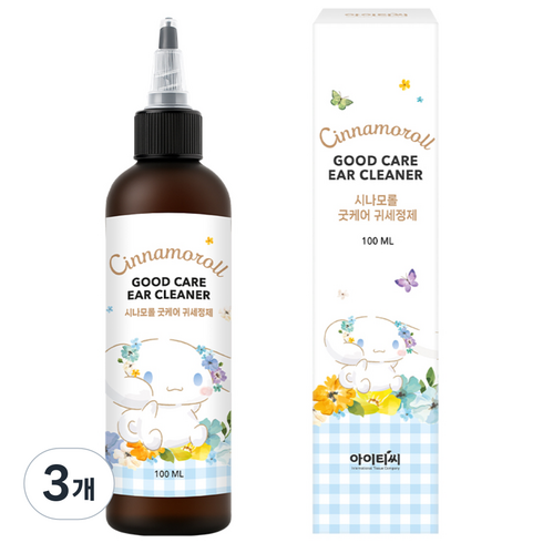 시나모롤 반려동물 귀세정제, 3개, 100ml