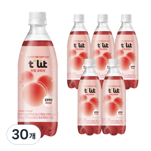 티릿 오미자 제로 탄산음료, 30개, 500ml