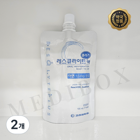 고려제약 레스큐라이트 플러스액 마시는 포도당 수분보충 전해질 미네랄충전 어린이, 100ml