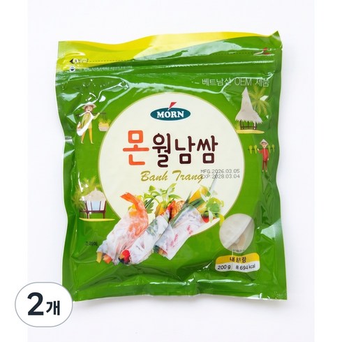 몬 월남쌈 원형 라이스페이퍼, 200g, 2개