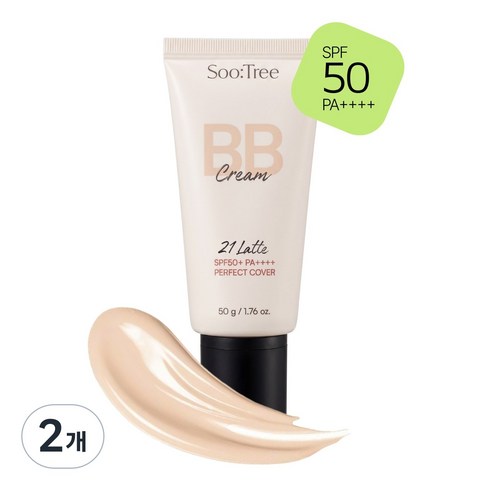 수트리 커버 앤 모이스처 비비크림 50g SPF50+ PA++++, 2개, 21호 Latte