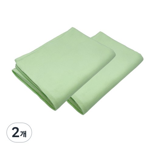 JWK 국산 초극세사 스포츠 타월 40 x 90 cm 2장, 2개, Green