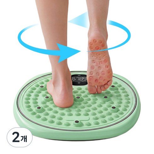 2in1 지압매트 당지압 요법 붓기, 녹색, 2개