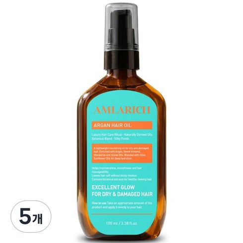 암라리치 아르간헤어오일 에센스 단백질 리페어 포뮬러, 5개, 100ml