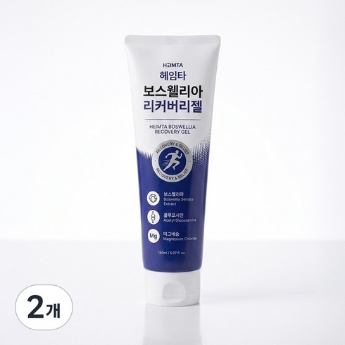헤임타 스포츠 마사지크림 바르는 파스 발열 보스웰리아 리커버리 젤, 2개, 150ml