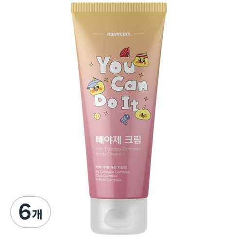 아쿠아쿨 빼야제 크림 / 셀룰라이트 인체시험 완료 주름개선 미백 기능성, 6개, 120ml
