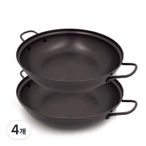 일리 경질 업소용 찌개 조림 전골 냄비, 4개, 블랙, 26cm